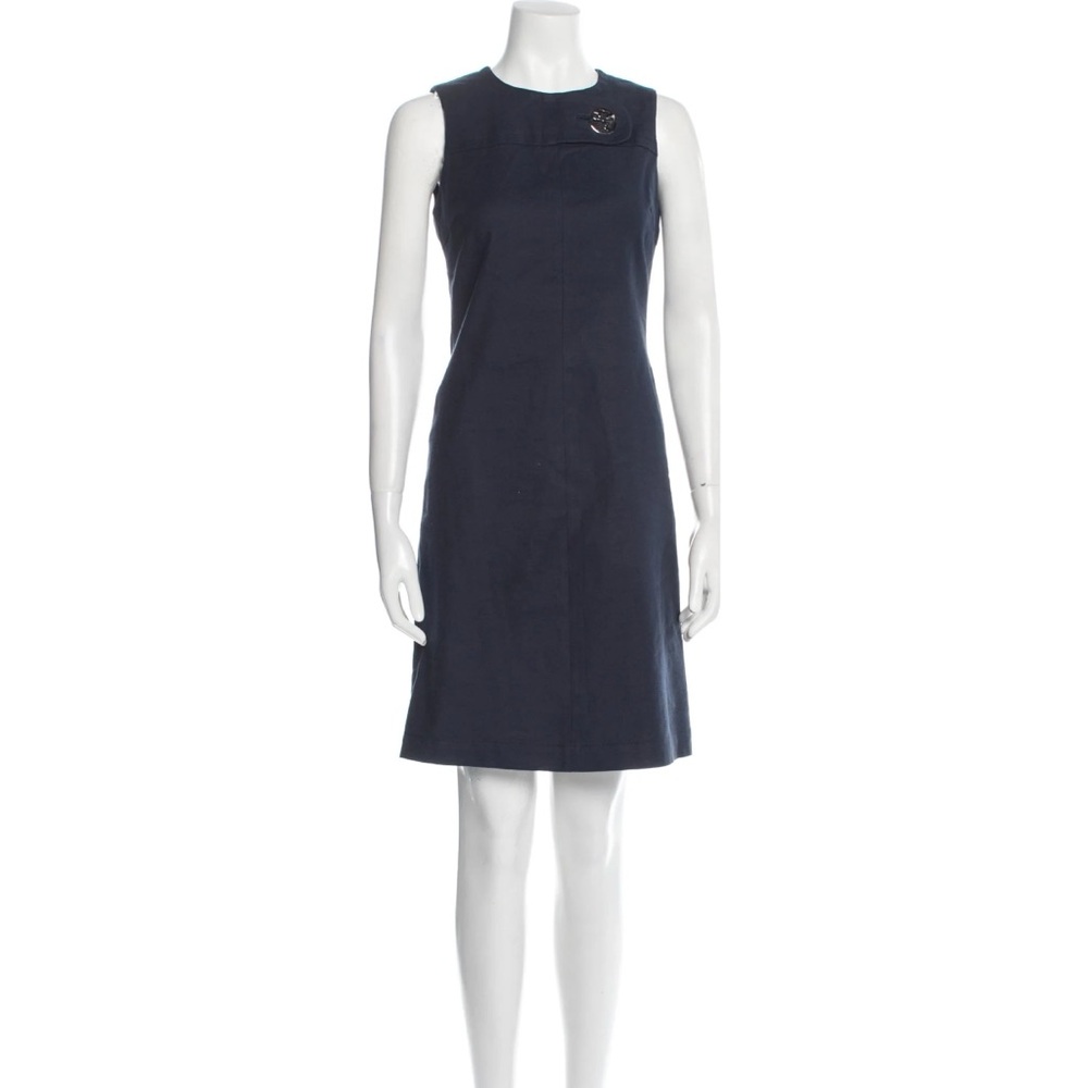 Tory Burch Sheath‎ Miller Silver Accent Charm Navy Dress Size 10